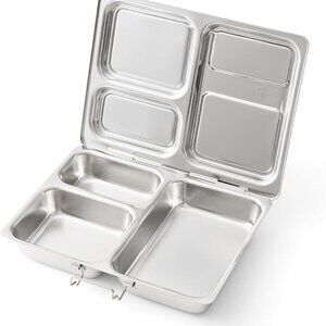 PlanetBox LAUNCH Classic Stainless Steel Bento Lunch Box with 3 Compartments
